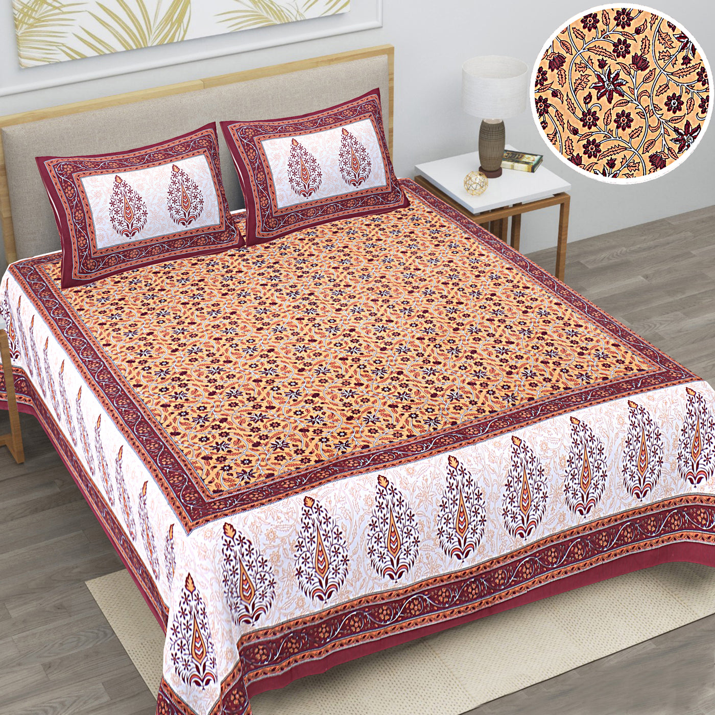 Braise Premium | Full Size 84 x 92 in | Double Bedsheet with 2 Pillow Covers (ECO 19)
