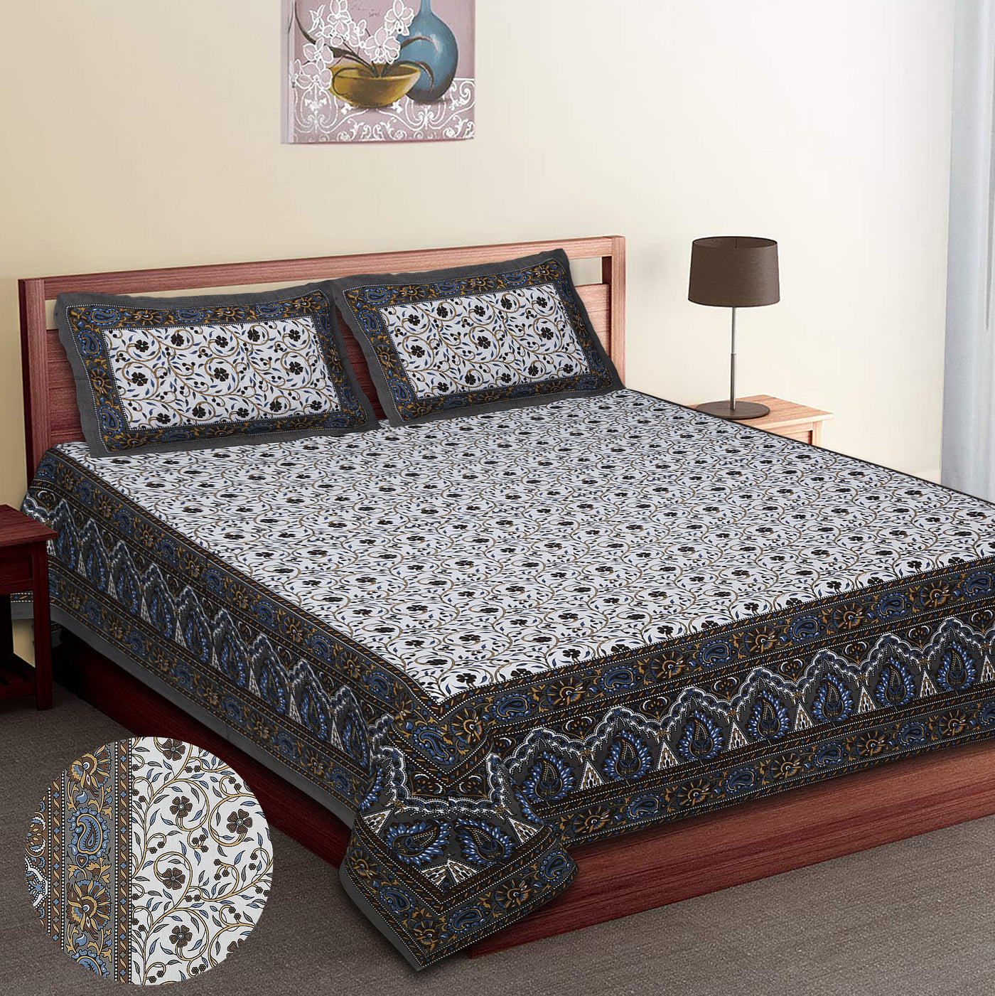 Braise Premium | Full Size 84 x 92 in | Double Bedsheet with 2 Pillow Covers (ECO 02)