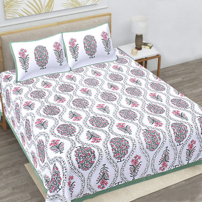 Braise Premium | Full Size 87 x 104 in | 100% Pure Cotton | Double Bedsheet with 2 Pillow Covers (PKC 20)