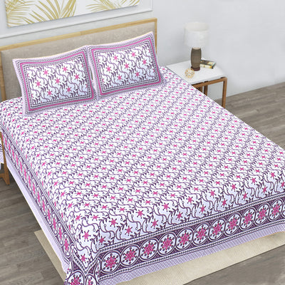 Braise Premium | Full Size 87 x 104 in | 100% Pure Cotton | Double Bedsheet with 2 Pillow Covers (PKC 13)