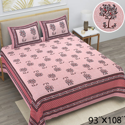 Braise Premium | Full Size 87 x 104 in | 100% Pure Cotton | Double Bedsheet with 2 Pillow Covers (PKC 08)