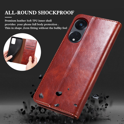 Excelsior Premium Vintage PU Leather Wallet flip Cover Case For Oppo Reno 8T 5G