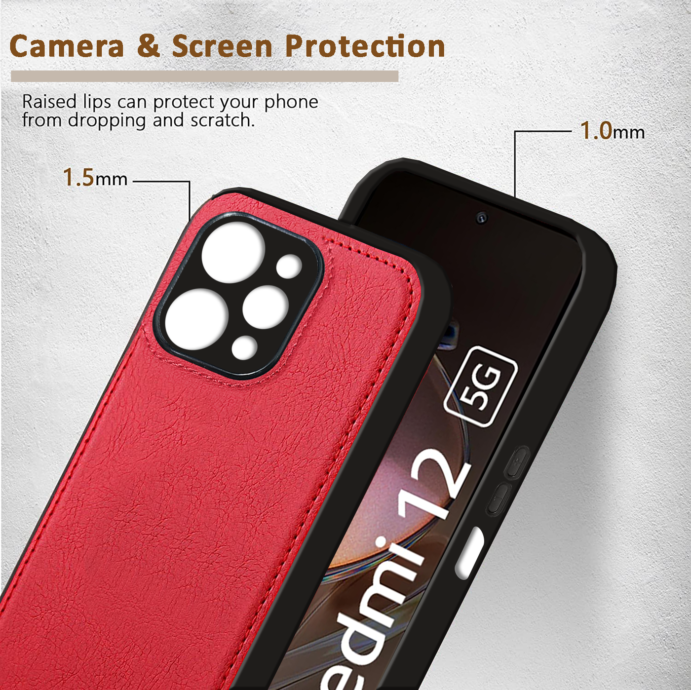 Xiaomi Redmi 12 5G Premium PU Leather Back Cover Case By Excelsior