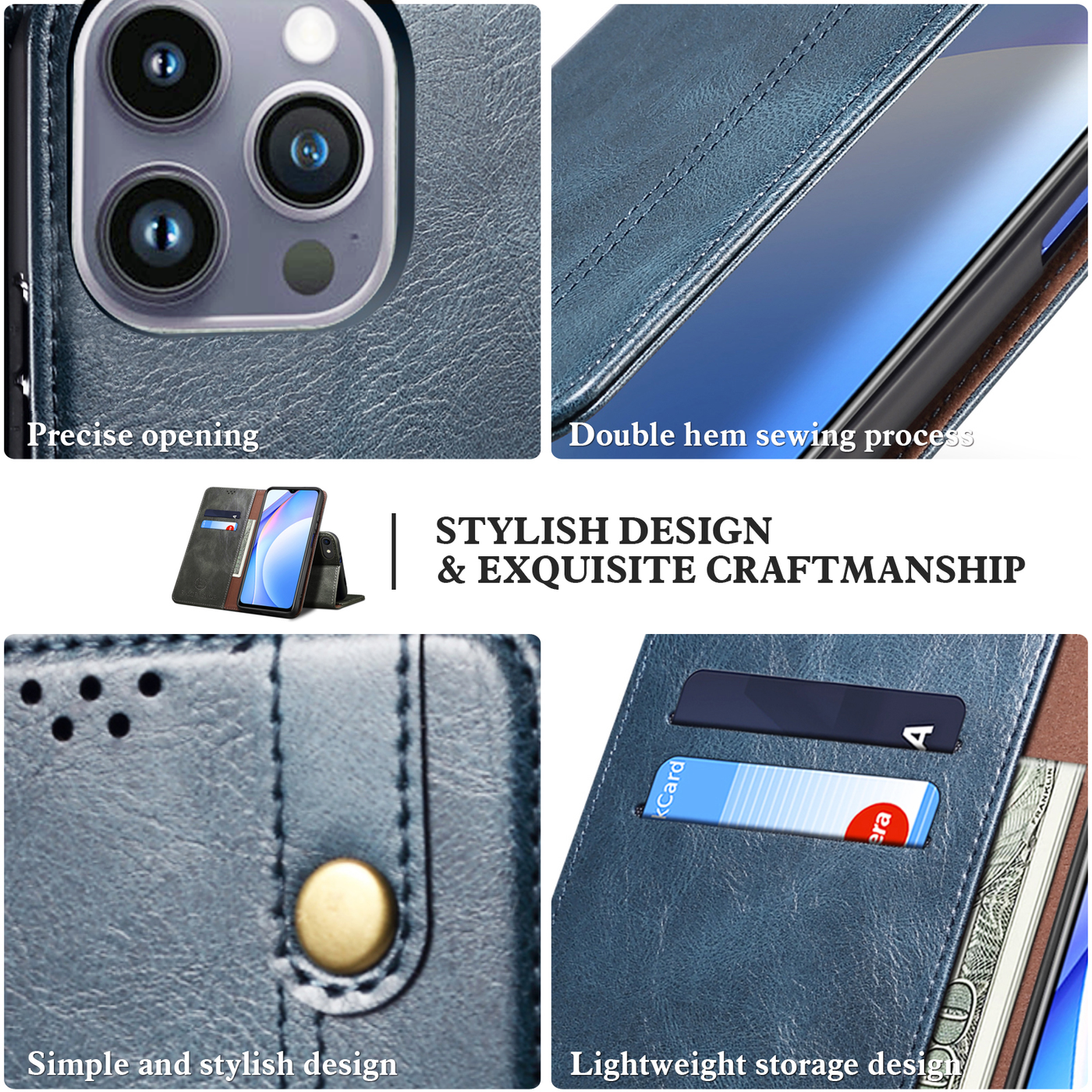 Apple iPhone 15 Pro Premium Vintage PU Leather Wallet flip Cover Case By Excelsior