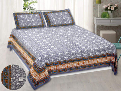 Braise Premium | Full Size 90 x 108 in | 100% Pure Cotton | Double Bedsheet with 2 Pillow Covers (SNG01)