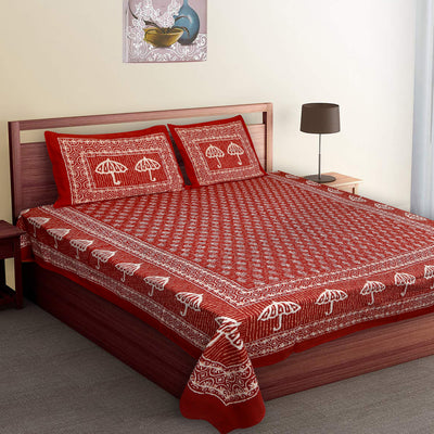 Braise Premium | Full Size 90 x 108 in | 100% Pure Cotton | Double Bedsheet with 2 Pillow Covers (BLDAABU01)