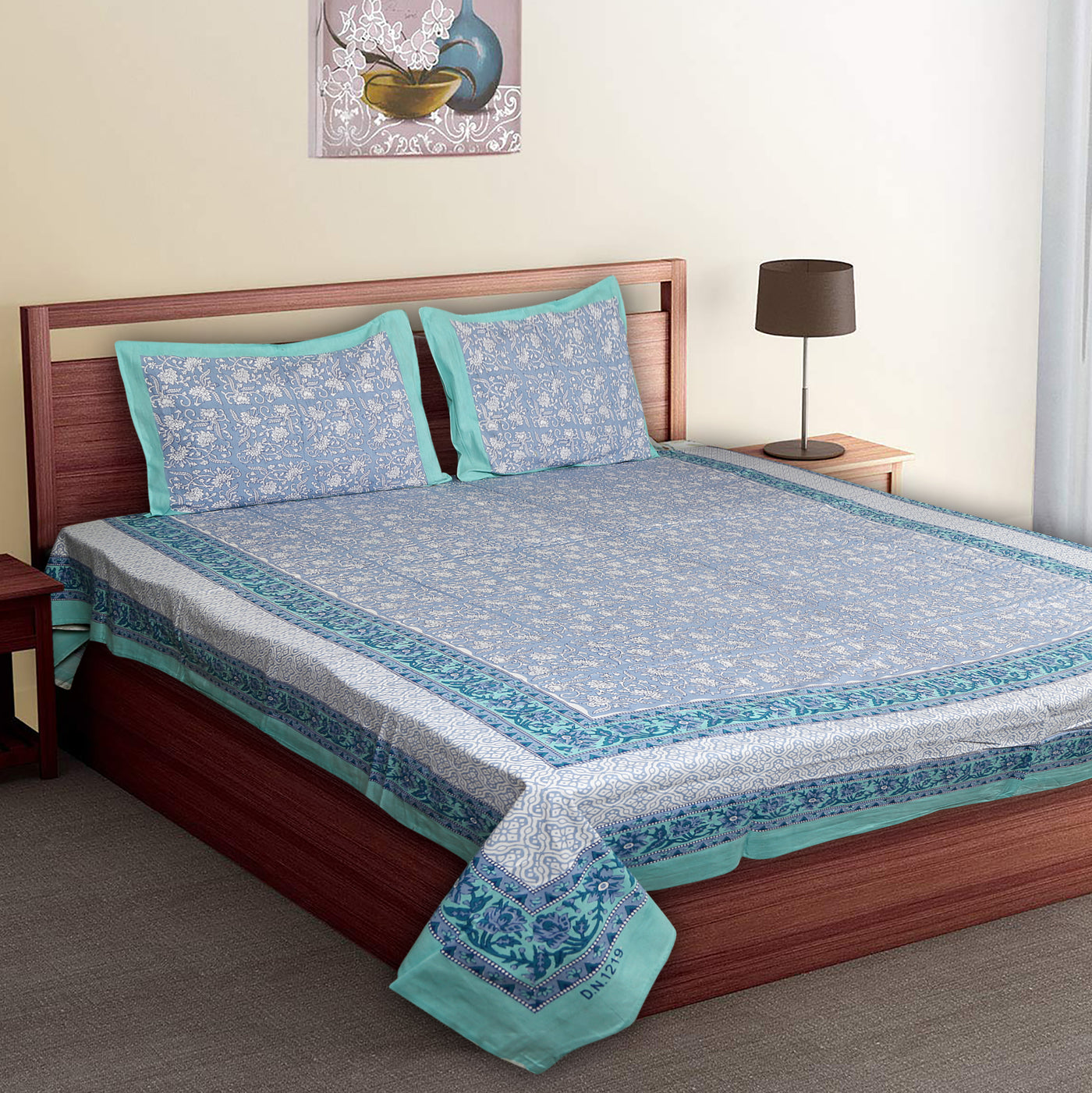 Braise Premium | Full Size 90 x 108 in | 100% Pure Cotton | Double Bedsheet with 2 Pillow Covers (BLPSTL02)