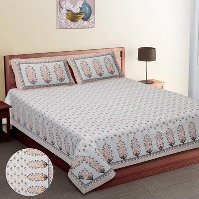 Braise Premium | Super King Size 108 x 108 in | 100% Pure Cotton | Bedsheet for Double Bed with 2 Pillow Covers - EMP07