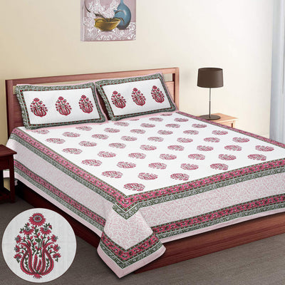 Braise Premium | Full Size 90 x 108 in | 100% Pure Cotton | Double Bedsheet with 2 Pillow Covers FT01