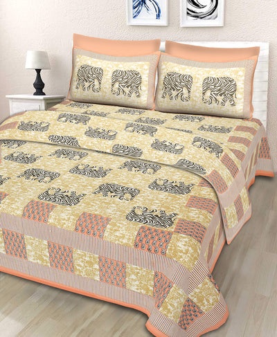 Braise Premium | Full Size 90 x 108 in | 100% Pure Cotton | Double Bedsheet with 2 Pillow Covers (GX04)