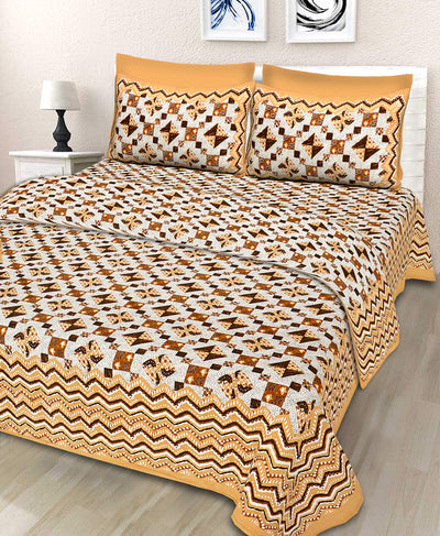 Braise Premium | Full Size 90 x 108 in | 100% Pure Cotton | Double Bedsheet with 2 Pillow Covers (GX05)