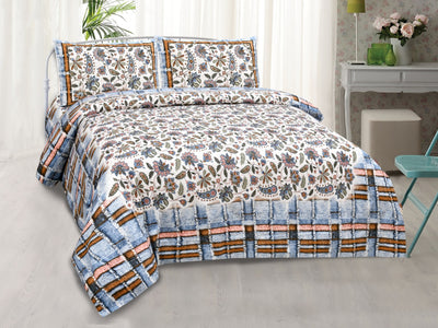 Braise Premium | King Size 100 x 108 in | 100% Pure Cotton | Double Bedsheet with 2 Pillow Covers (HC04)