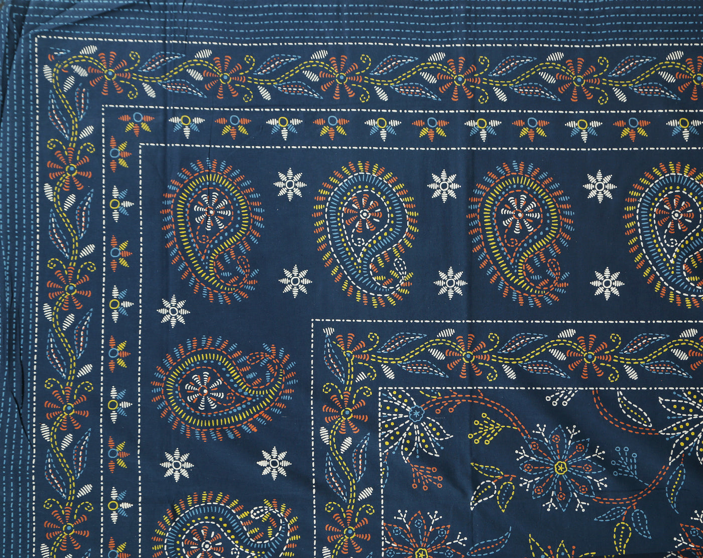 Floral Design Blue bedsheet for Double Bed