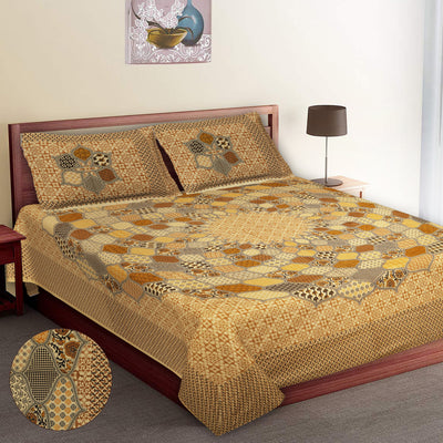 Braise Premium | King Size 100 x 108 in | 100% Pure Cotton | Double Bedsheet with 2 Pillow Covers (PI03)