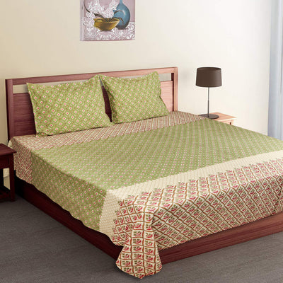 Braise Premium | Super King Size 108 x 108 in | 100% Pure Cotton | Double Bedsheet with 2 Pillow Covers (Royal Design)