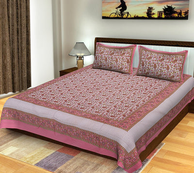 Braise Premium | Full Size 90 x 108 in | 100% Pure Cotton | Double Bedsheet with 2 Pillow Covers (SNG02)