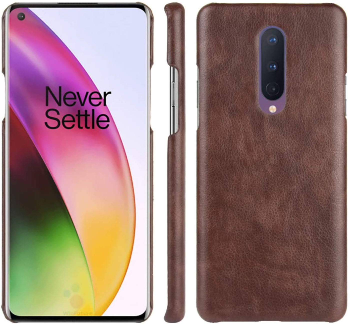 Oneplus 8 coffee color leather back cover case