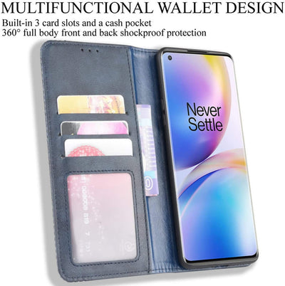 Oneplus 8 Pro Leather Wallet flip case cover with card slots by Excelsior