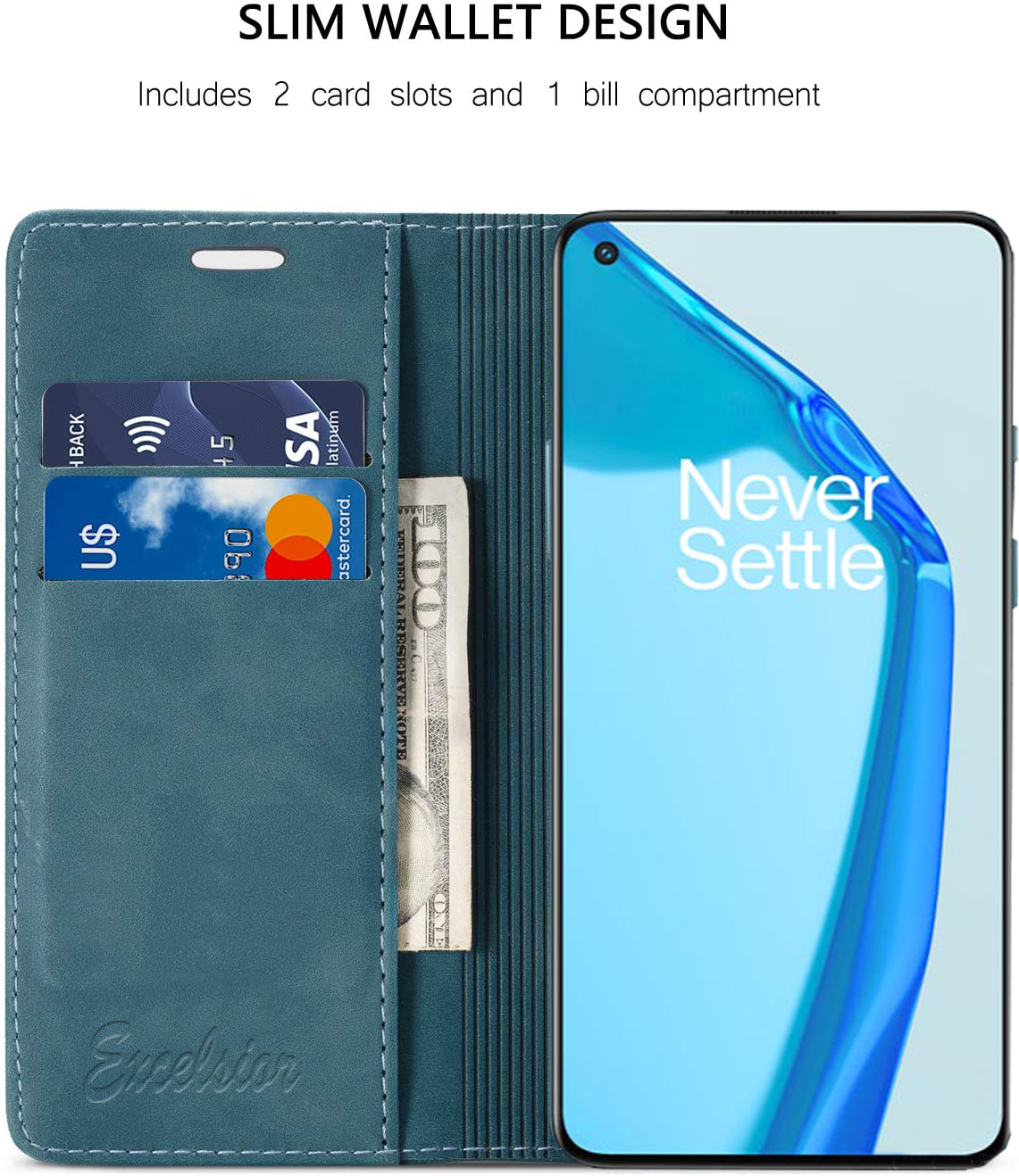 Oneplus Nord 2 Leather Wallet flip case cover with card slots by Excelsior