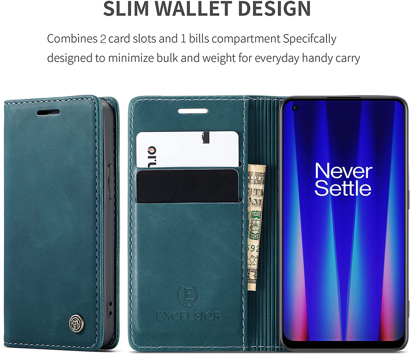 Oneplus Nord CE 2 Leather Wallet flip case cover with card slots by Excelsior