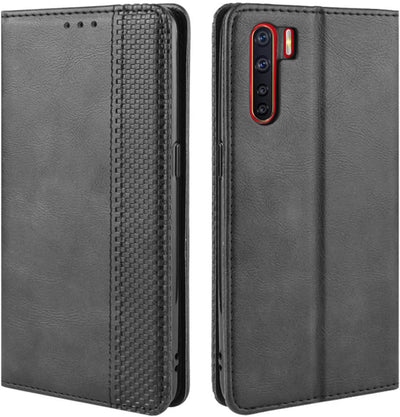 Oppo F15 leather case cover with camera protection