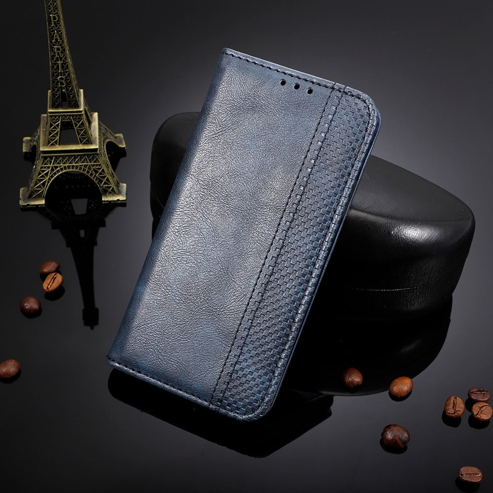 Oppo F17 Pro blue color leather wallet flip cover case By excelsior