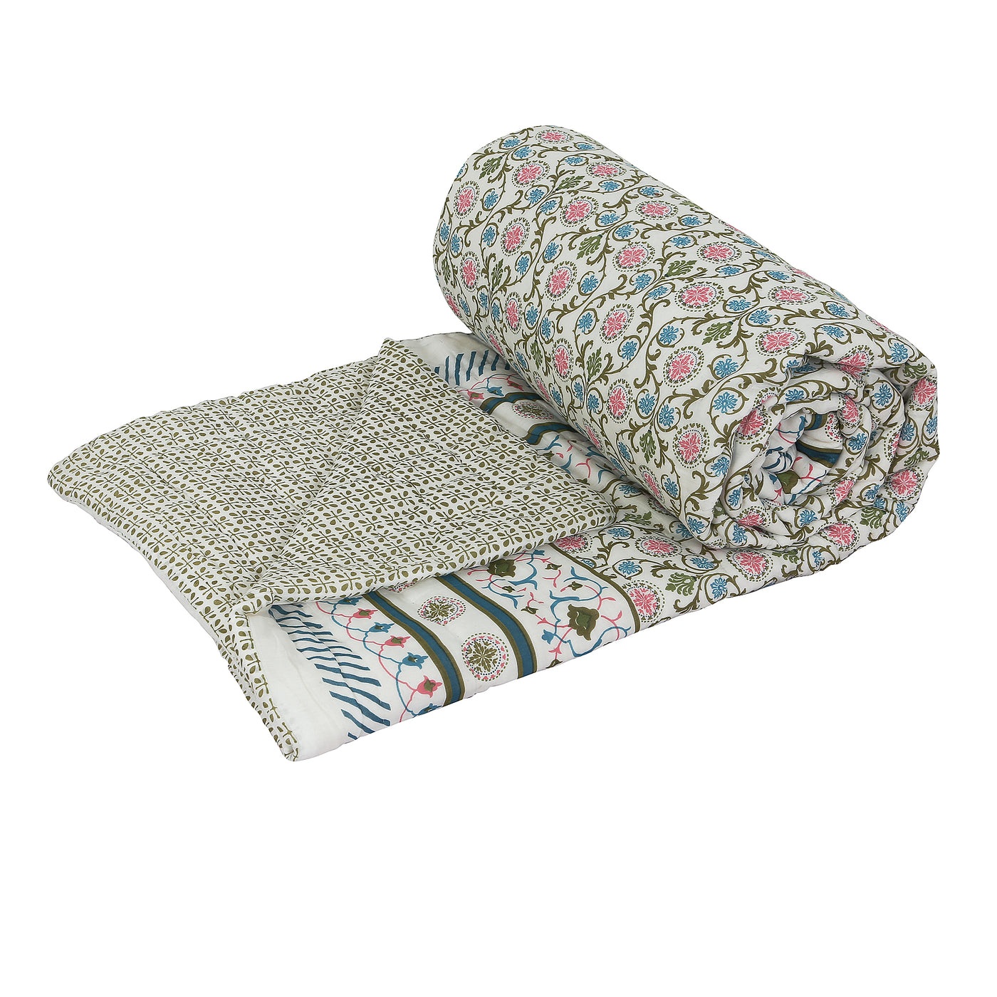 Braise Premium | Malmal with Cotton Filling | Jaipuri Razai Rajai | A/c Quilt for Double Bed | Large Size (RZEMP07)