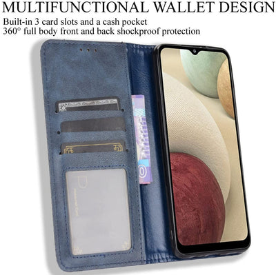 Samsung Galaxy M32 Leather Wallet flip case cover with card slots by Excelsior