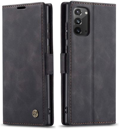 Samsung Galaxy Note 20 black color leather wallet flip cover case By excelsior