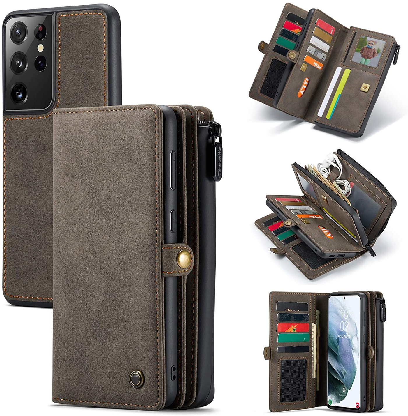Samsung Galaxy S21 Ultra leather multifunctional wallet case cover by excelsior