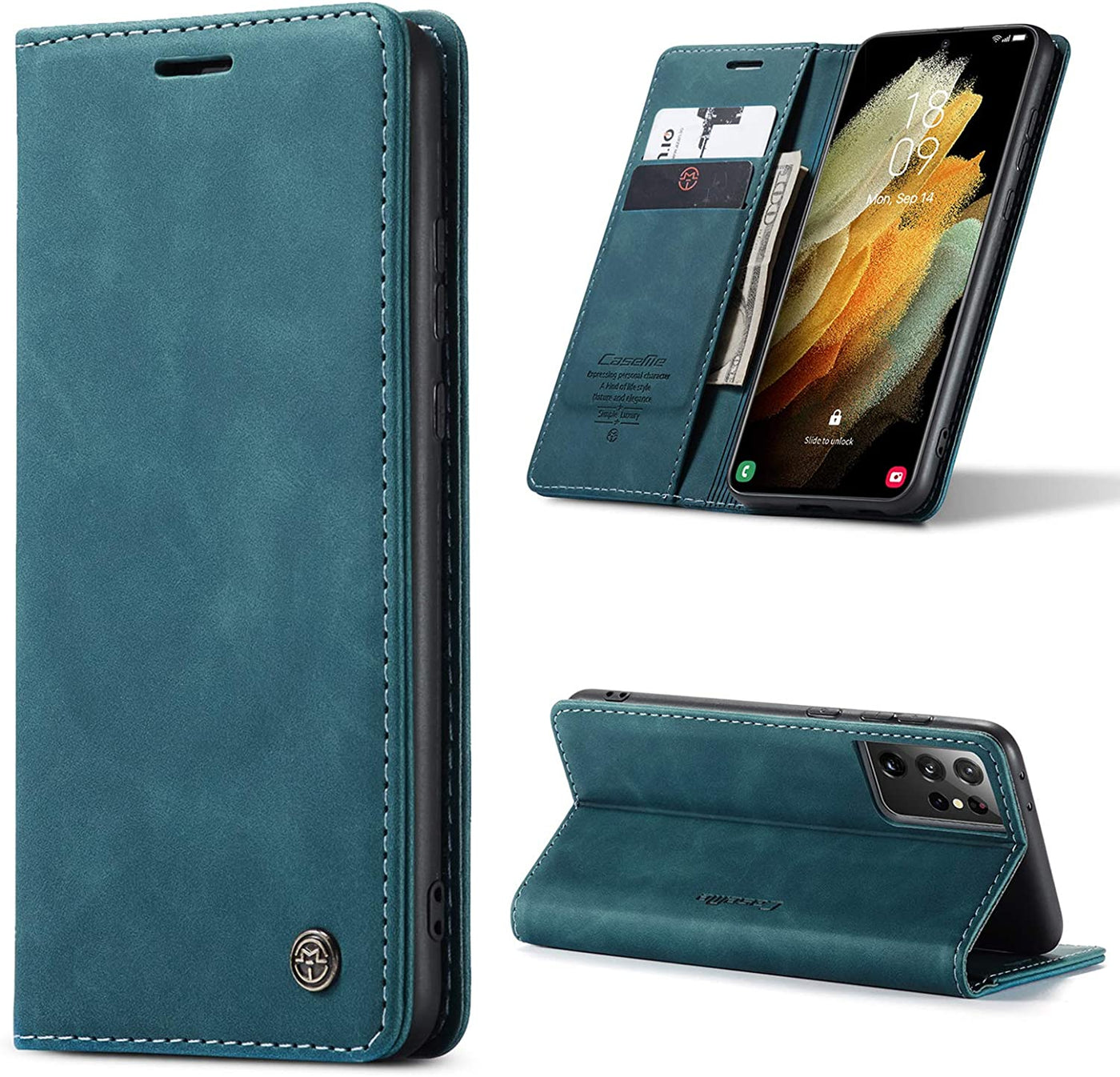 Excelsior Premium Leather Wallet flip Cover Case For Samsung Galaxy S21 Ultra