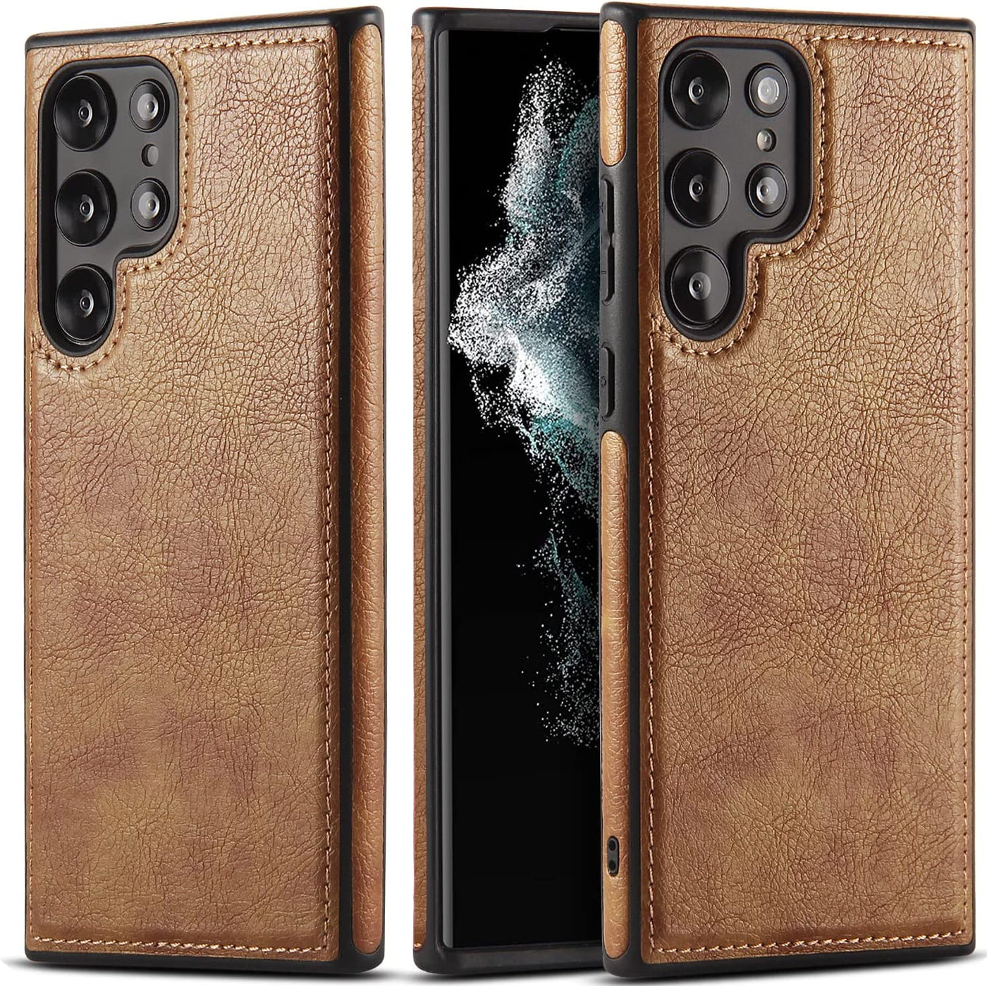 Samsung Galaxy S22 Ultra Brown color leather back cover case