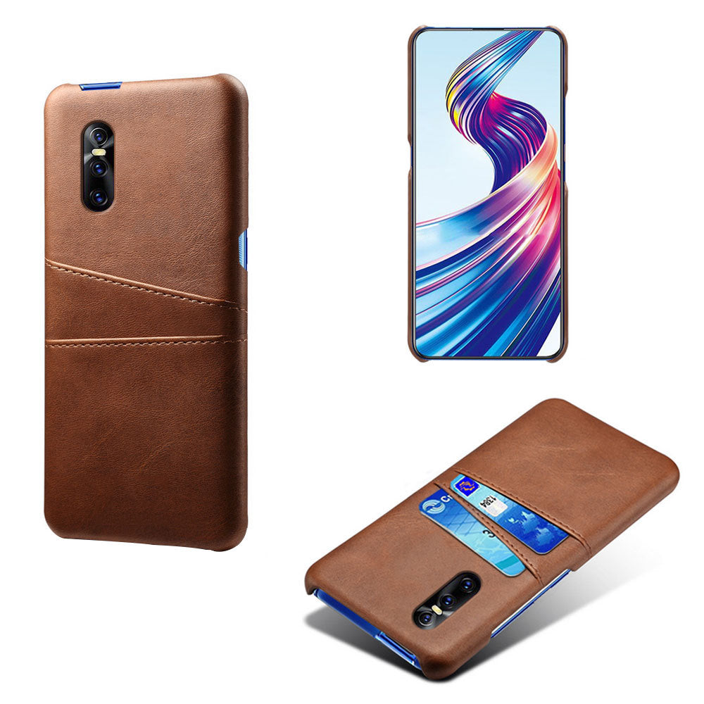 Vivo V15 Pro Premium Leather Back Case Cover With Card Holder By