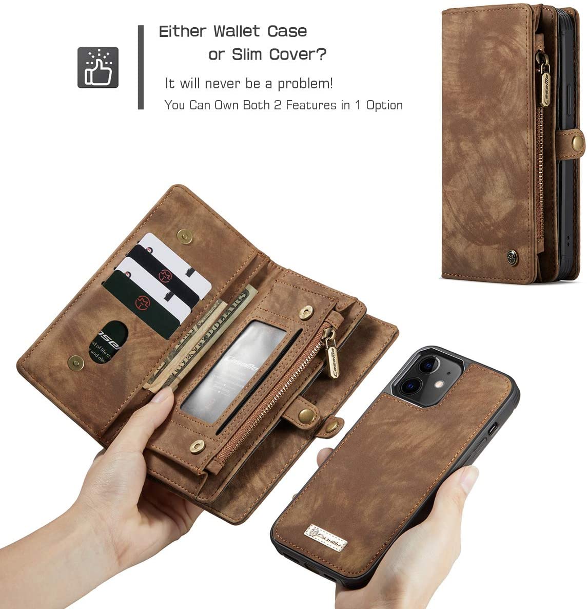 Excelsior Premium Multifunctional Leather Wallet flip cover case  For Apple iPhone 12 Mini