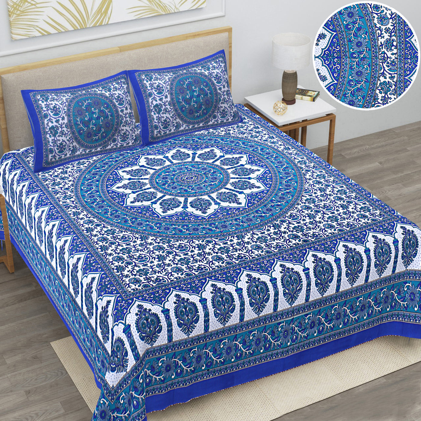 Wanderlust Premium | Full Size 84 x 92 in | Double Bedsheet with 2 Pillow Covers (ECO10)