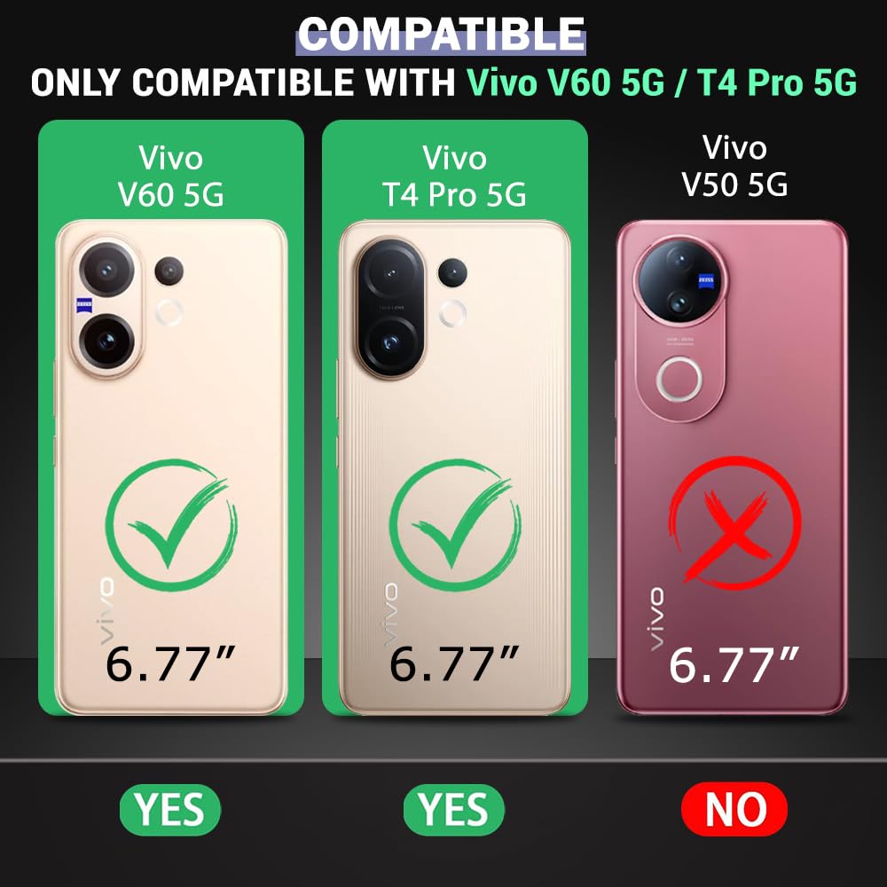 Vivo V60 | Vivo T4 Pro Premium PU Leather Wallet flip Cover Case By Excelsior
