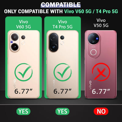 Vivo V60 | Vivo T4 Pro Premium PU Leather Wallet flip Cover Case By Excelsior