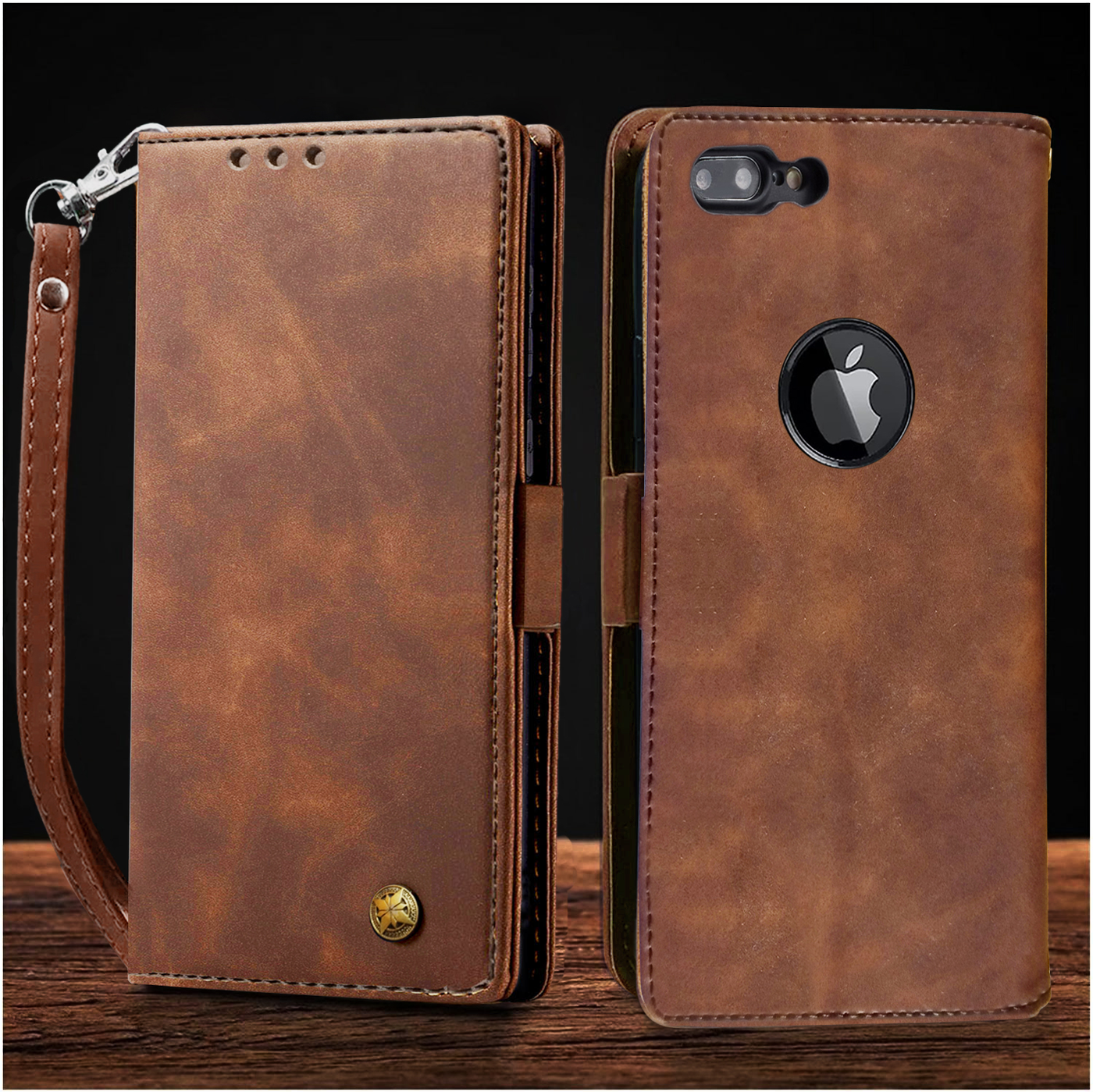 Apple iPhone 7 Plus | 8 Plus Premium PU Leather Wallet flip Cover Case By Excelsior