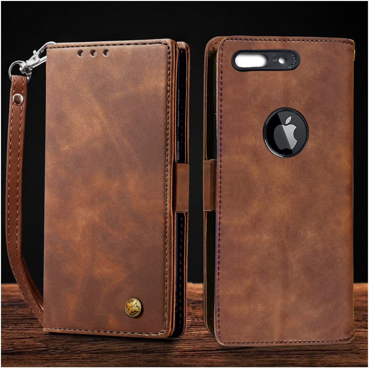 Apple iPhone 7 Plus | 8 Plus Premium PU Leather Wallet flip Cover Case By Excelsior