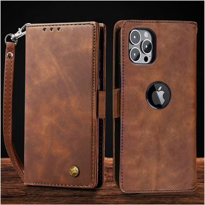 Apple iPhone 15 Pro Max Premium Retro PU Leather Wallet flip Cover Case By Excelsior