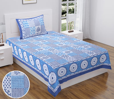 Braise Premium |100% Pure Cotton | Single Bedsheet with 1 Pillow Cover (ELSN06)