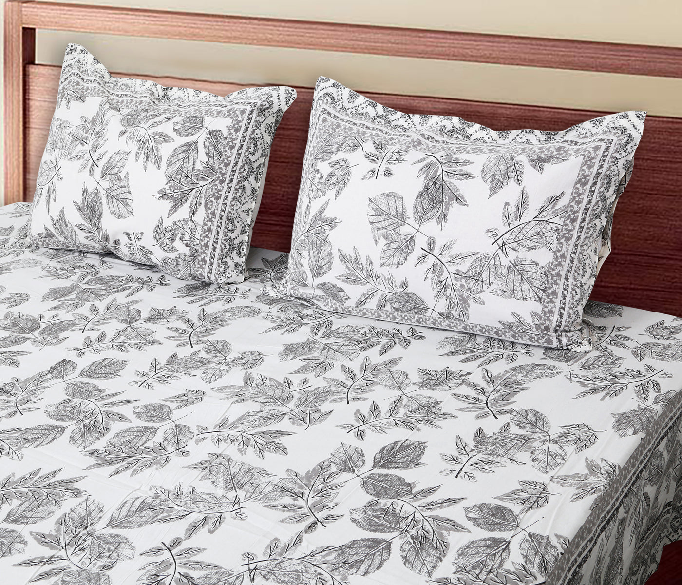 Braise Premium | Full Size 90 x 108 in | 100% Pure Cotton | Double Bedsheet with 2 Pillow Covers (ART9001)