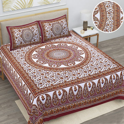 Wanderlust Premium | Full Size 84 x 92 in | Double Bedsheet with 2 Pillow Covers (ECO13)