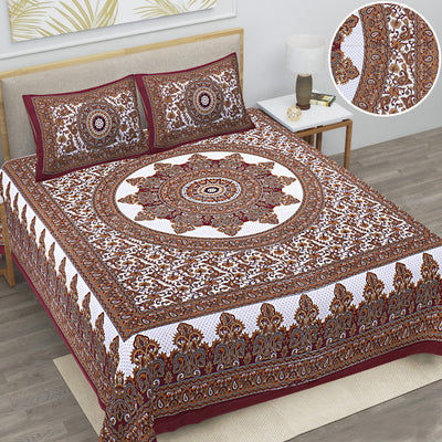 Wanderlust Premium | Full Size 84 x 92 in | Double Bedsheet with 2 Pillow Covers (ECO11)