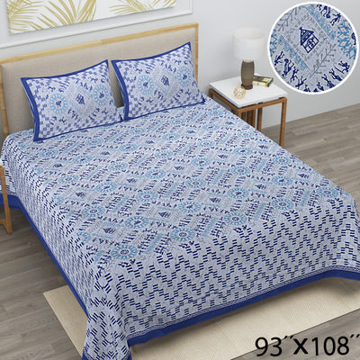 Braise Premium | Full Size 87 x 104 in | 100% Pure Cotton | Double Bedsheet with 2 Pillow Covers (PKC 06)