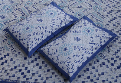 Braise Premium | Full Size 87 x 104 in | 100% Pure Cotton | Double Bedsheet with 2 Pillow Covers (PKC 06)