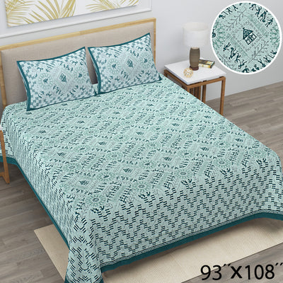 Braise Premium | Full Size 87 x 104 in | 100% Pure Cotton | Double Bedsheet with 2 Pillow Covers (PKC 06)