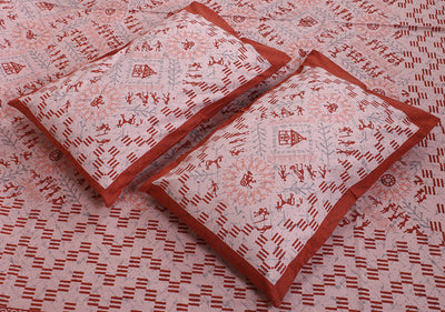 Braise Premium | Full Size 87 x 104 in | 100% Pure Cotton | Double Bedsheet with 2 Pillow Covers (PKC 06)