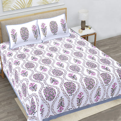 Braise Premium | Full Size 87 x 104 in | 100% Pure Cotton | Double Bedsheet with 2 Pillow Covers (PKC 20)