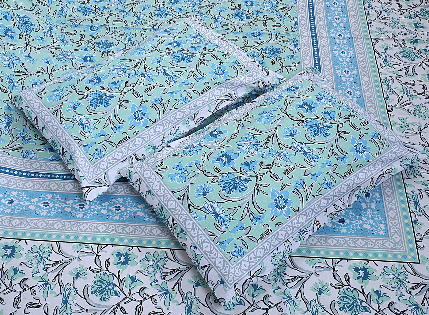 Braise Premium | Full Size 87 x 104 in | 100% Pure Cotton | Double Bedsheet with 2 Pillow Covers (PKC 02)